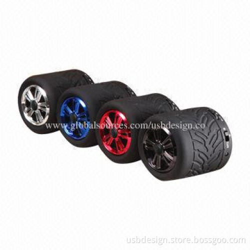Hot-NFC Tyre High-quality Bluetooth Speakers with 3W Loudspeaker Output, 61*61mm Size